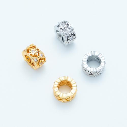 Cuentas Zirconia micro pavimenta cúbicos, metal, Recubrimiento iónico al vacío, Bricolaje & micro arcilla de zirconia cúbica, más colores para la opción, 9x5mm, Vendido por UD[