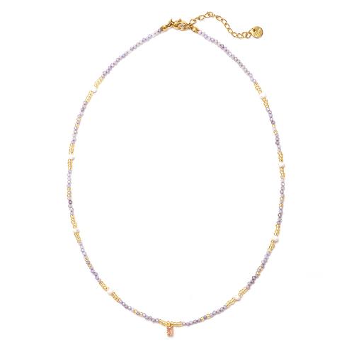 Collier en acier inoxydable Zircon, Acier inoxydable 304, avec coquille, Placage ionique sous vide, pour femme, Vendu par PC
