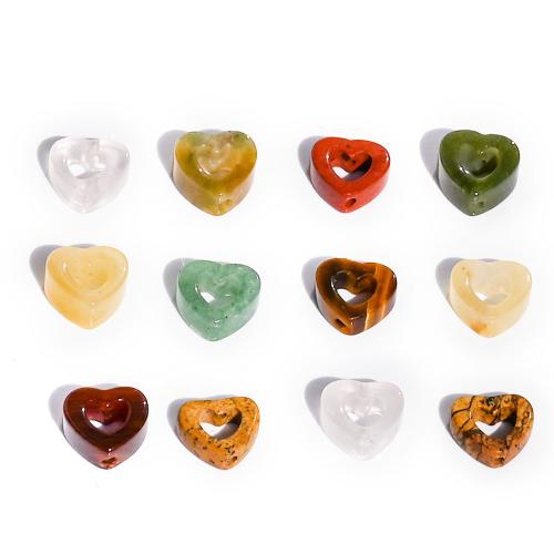 Cuentas Individuales de piedras preciosas, Corazón, Bricolaje & diferentes materiales para la opción & hueco, más colores para la opción, 10mm, 18PCs/Bolsa, Vendido por Bolsa[