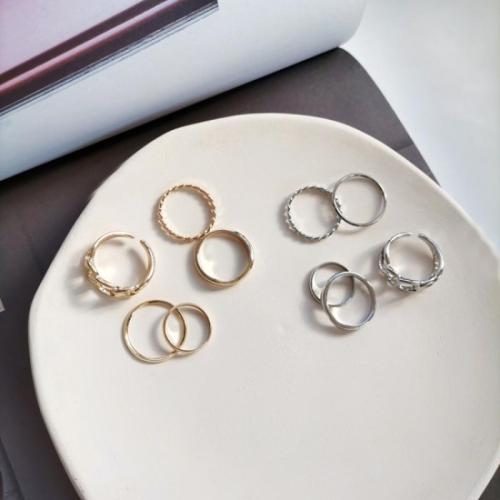 Zinc Alloy Ring Set, plated, 5 pieces & for woman 