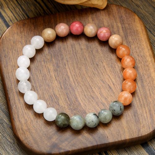 Gemstone Bracelets, Rose Quartz, with Labradorite & Clear Quartz, for woman, mixed colors cm 