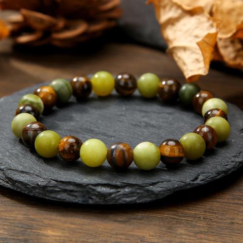 Tiger Eye Stone Bracelets, Unisex, mixed colors cm 