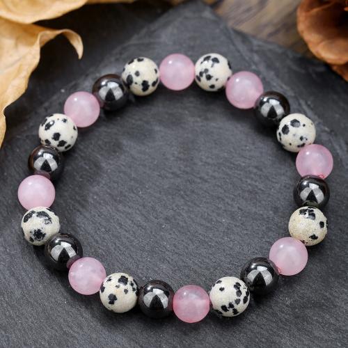 Gemstone Bracelets, Dalmatian, Unisex, mixed colors cm 