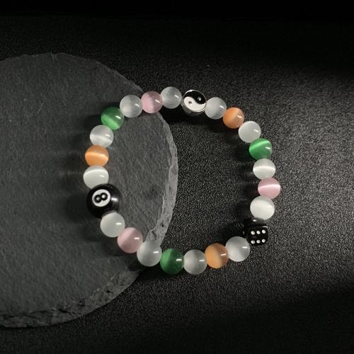 Cats Eye Bracelets, with Zinc Alloy & Acrylic, Unisex, mixed colors cm 