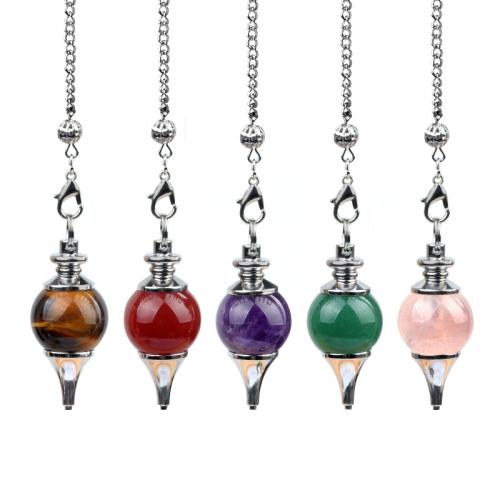 Pierre naturelle Pendule, avec fer, bijoux de mode & différents matériaux pour le choix, plus de couleurs à choisir, Vendu par PC