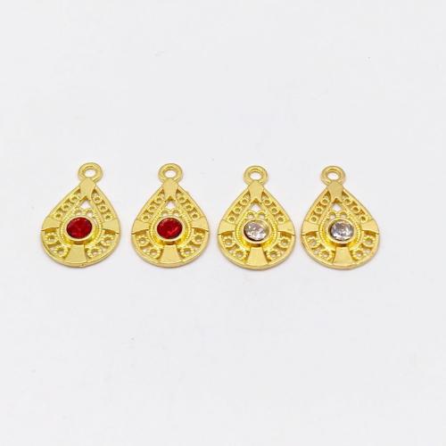 Zinc Alloy Rhinestone Pendants, antique gold color plated, DIY & with rhinestone 