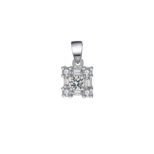 Sterling Silver Rhinestone Pendants, 925 Sterling Silver, platinum plated, DIY & with rhinestone 