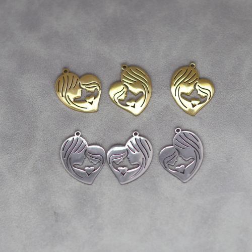 Stainless Steel Heart Pendants, 304 Stainless Steel, plated, DIY & hollow [