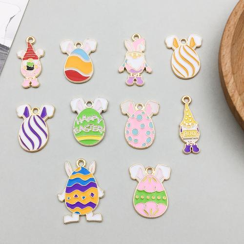 Pendentifs émail, alliage de zinc, Placage de couleur d'or, DIY & styles différents pour le choix, plus de couleurs à choisir Vendu par sac