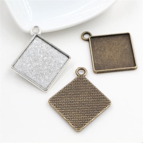 Zinc Alloy Pendant Cabochon Setting,  Square, plated, DIY inner mm, Approx 