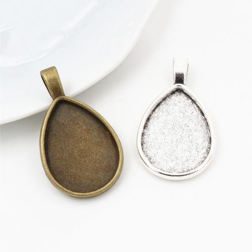 Zinc Alloy Pendant Cabochon Setting, Teardrop, plated, DIY inner x25mm, Approx 