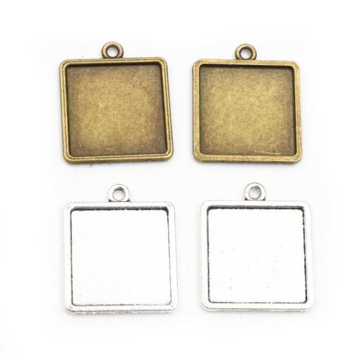 Zinc Alloy Pendant Cabochon Setting,  Square, plated, DIY inner mm, Approx 