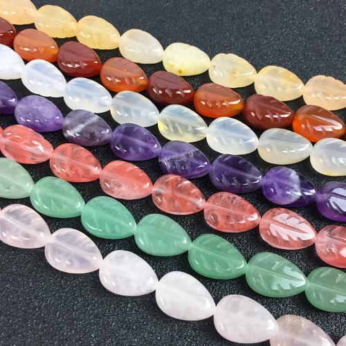 Single Gemstone Beads, Leaf, Carved, DIY 