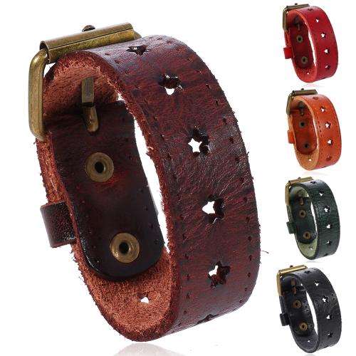 Cowhide Bracelets, with Zinc Alloy, handmade, fashion jewelry & Unisex 