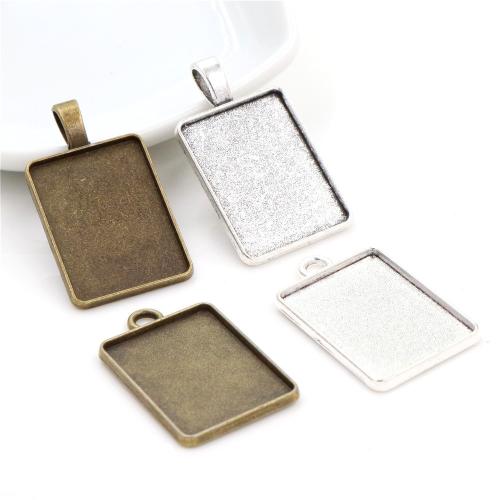 Zinc Alloy Pendant Cabochon Setting, Rectangle, plated, DIY inner x25mm, Approx 