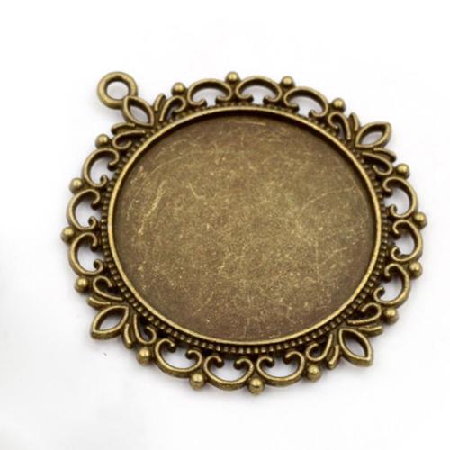 Zinc Alloy Pendant Cabochon Setting, plated, DIY & double-sided inner mm, Approx 