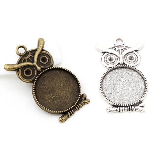 Zinc Alloy Pendant Cabochon Setting, Owl, plated, DIY inner mm, Approx 