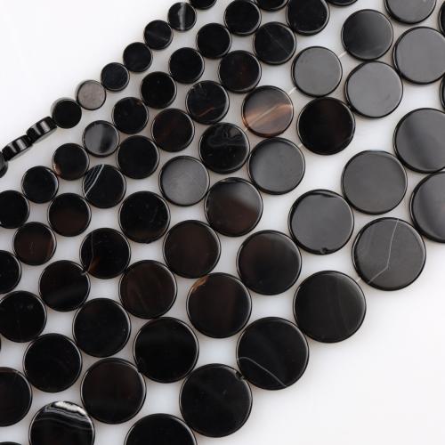 Perles Agates Noires naturelles, agate noire, DIY & normes différentes pour le choix, noire, Vendu par brin[