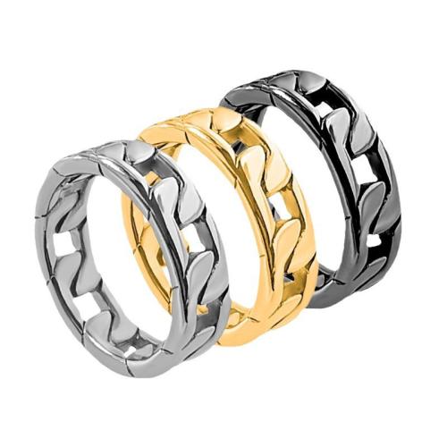 Stainless Steel Finger Ring, 304 Stainless Steel, plated & for man & hollow 