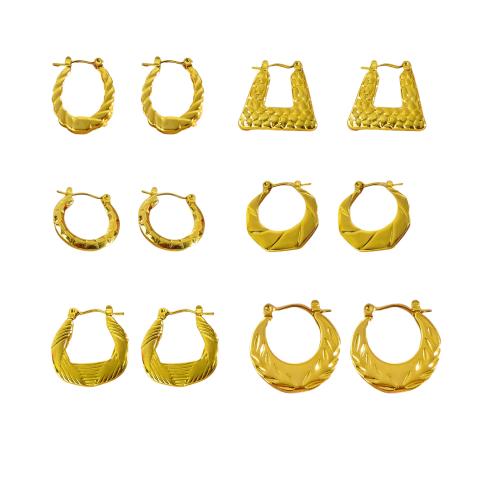 Stainless Steel Leverback Earring, 304 Stainless Steel, 18K gold plated, fashion jewelry & for woman 