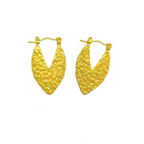 Boucle d'oreille en acier inoxydable Dangle, Acier inoxydable 304, coeur, Plaqué or 18K, bijoux de mode & pour femme, Vendu par paire[