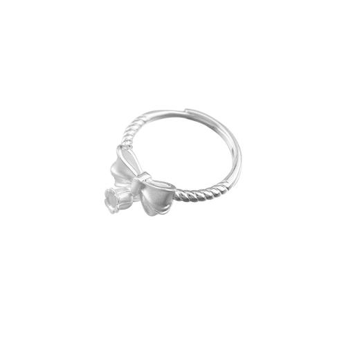 Bague en laiton, Noeud papillon, Placage, pour femme, argent, Vendu par PC