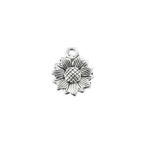 Zinklegierung Blume Anhänger, Sonnenblume, plattiert, DIY, keine, 15x2x18mm, 1000/G, verkauft von G