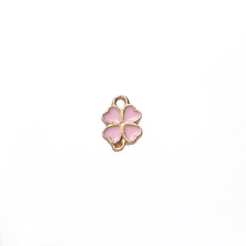 Pendentifs émail, alliage de zinc, Trèfle à quatre feuilles, Placage, DIY, plus de couleurs à choisir Vendu par PC