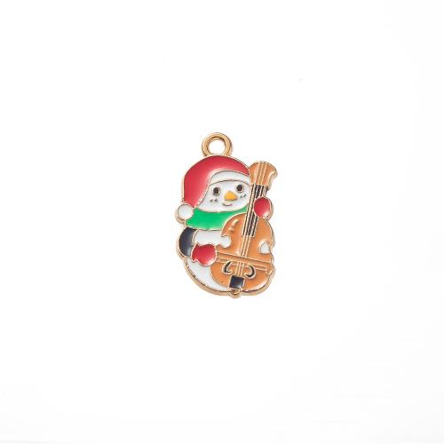 Pendentifs émail, alliage de zinc, bonhomme de neige, Placage, DIY, plus de couleurs à choisir Vendu par PC