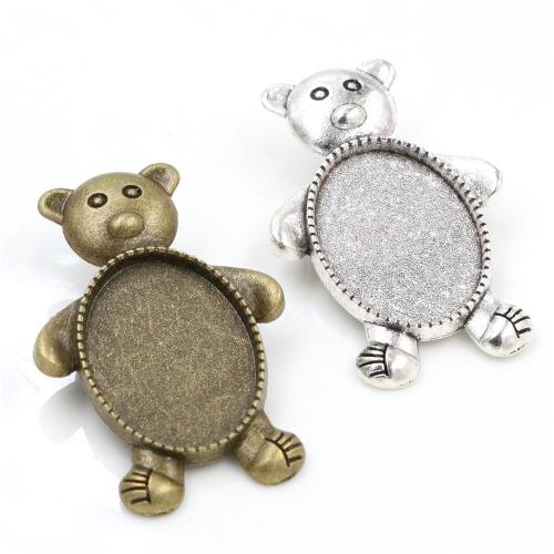 Zinc Alloy Brooch Finding, Bear, plated, DIY Inner x25mm, Approx [