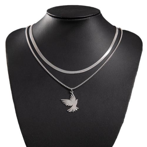Collier de bijoux en acier inoxydable, Acier inoxydable 304, aigle, bijoux de mode & unisexe & normes différentes pour le choix, plus de couleurs à choisir, Vendu par PC[