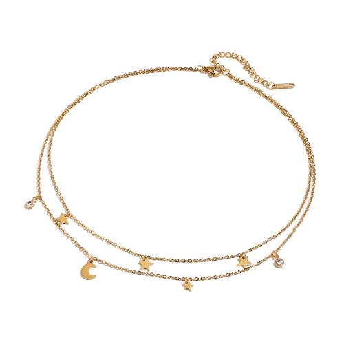 Stainless Steel Jewelry Necklace, 304 Stainless Steel, gold color plated, fashion jewelry, golden [