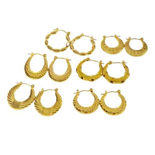 pendiente colgante de acero inoxidable, acero inoxidable 304, 18K chapado en oro, Joyería & diferentes estilos para la opción & para mujer, Vendido por Par