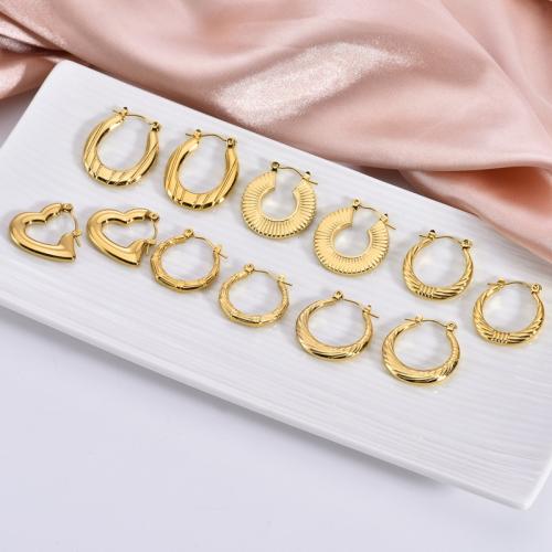 pendiente colgante de acero inoxidable, acero inoxidable 304, 18K chapado en oro, Joyería & diferentes estilos para la opción & para mujer, Vendido por Par