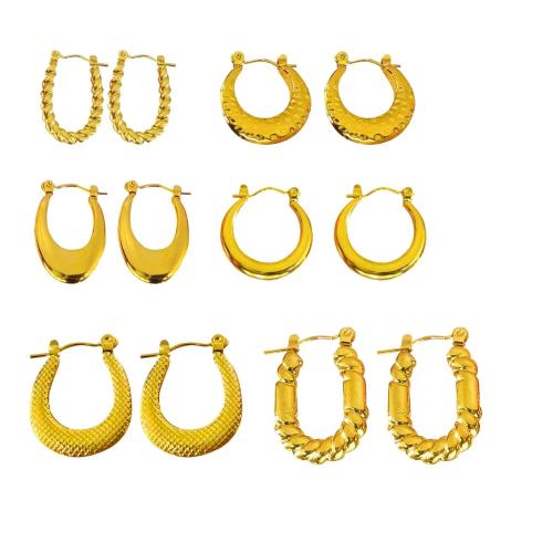 pendiente colgante de acero inoxidable, acero inoxidable 304, 18K chapado en oro, Joyería & diferentes estilos para la opción & para mujer, Vendido por Par