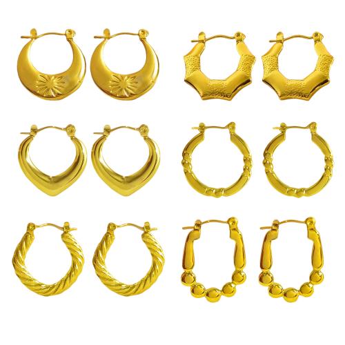 pendiente colgante de acero inoxidable, acero inoxidable 304, 18K chapado en oro, Joyería & diferentes estilos para la opción & para mujer, Vendido por Par