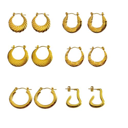 Boucle d'oreille en acier inoxydable Dangle, Acier inoxydable 304, Plaqué or 18K, bijoux de mode & styles différents pour le choix & pour femme, Vendu par paire[