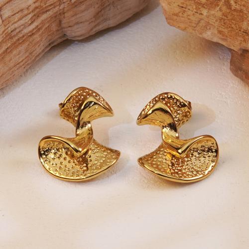 Stainless Steel Stud Earring, 304 Stainless Steel, plated, fashion jewelry & for woman, golden 