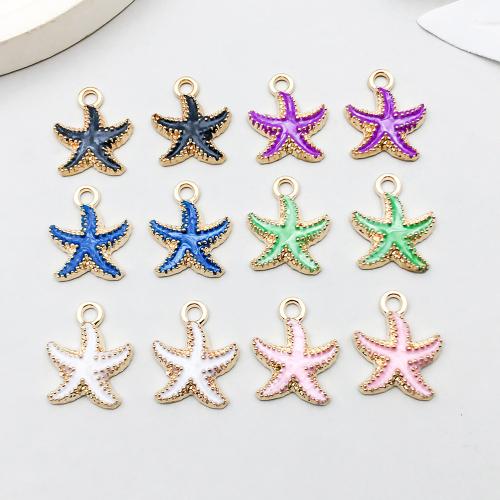 Pendentifs émail, alliage de zinc, étoile de mer, Placage de couleur d'or, DIY, plus de couleurs à choisir Vendu par sac