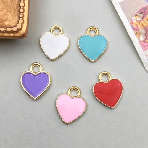 Pendentifs émail, alliage de zinc, coeur, Placage, DIY, plus de couleurs à choisir Vendu par sac