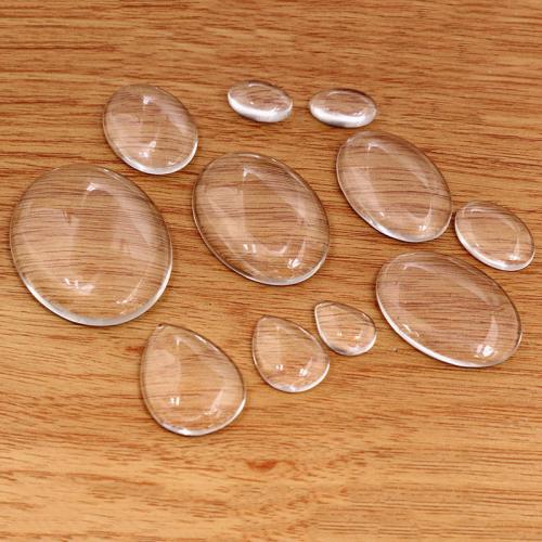 Transparent Glass Cabochon & DIY, clear, Approx 