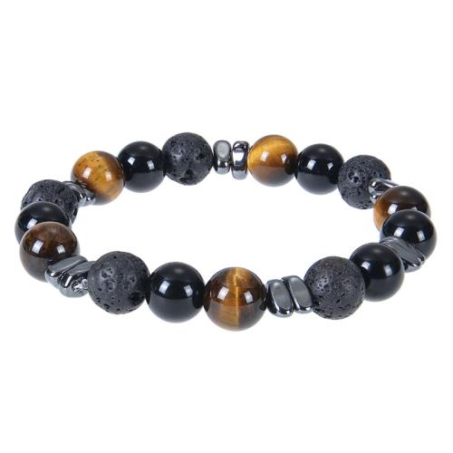 Gemstone Bracelets, Black Magnetic Stone, with Natural Stone & Unisex .6-8.5 Inch [