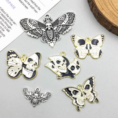 Pendentifs animaux en alliage de zinc, papillon, Placage, DIY & styles différents pour le choix & émail, plus de couleurs à choisir Vendu par sac[