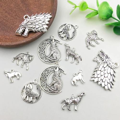 Colgantes Animales de Aleación de Zinc, Lobo, chapado, Bricolaje & diferentes estilos para la opción, más colores para la opción, 100PCs/Bolsa, Vendido por Bolsa[