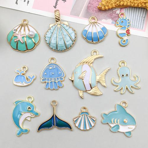 Pendentifs émail, alliage de zinc, avec perle de plastique, Placage, DIY & styles différents pour le choix, plus de couleurs à choisir Vendu par sac