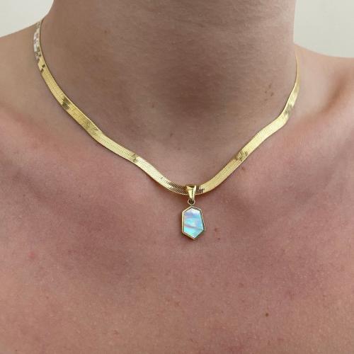 Collar de la joyería de titanio, Partículas de acero, con Lentejuelas, Recubrimiento iónico al vacío, para mujer, Vendido por UD