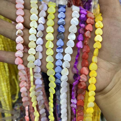 Dyed Shell Beads, Freshwater Shell, Heart, DIY 8mm, Approx 