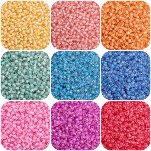 Los granos de cristal plateado, Seedbead, Esférico, Bricolaje, más colores para la opción, 4mm, agujero:aproximado 1mm, aproximado 120PCs/Bolsa, Vendido por Bolsa