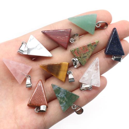 Pendentif bijoux de pierre gemme, Pierre naturelle, triangle, DIY & différents matériaux pour le choix, plus de couleurs à choisir, Vendu par PC