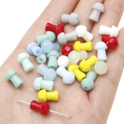 Los granos de cristal plateado, Vidrio, champiñon, Bricolaje, más colores para la opción, 8x12mm, agujero:aproximado 1.5mm, 5PCs/Bolsa, Vendido por Bolsa